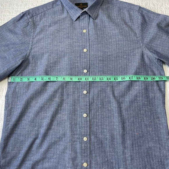 SIMON CARTER LONDON Men's Long Sleeve Slim Fit Dress Shirt, size Large, Blue - Picture 8 of 13